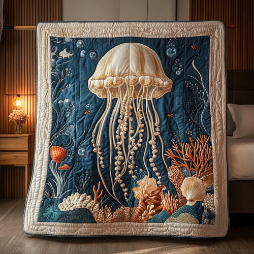 Ocean Jellyfish Quilt Blanket