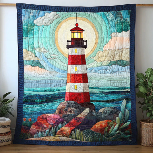 Ocean Lighthouse Glow Quilt Blanket
