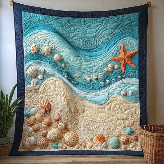 Ocean Seashell Quilt Blanket