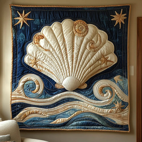 Ocean Seashell Quilt Blanket