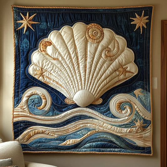 Ocean Seashell Quilt Blanket