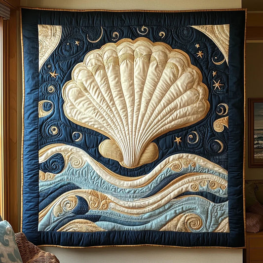 Ocean Seashell Quilt Blanket