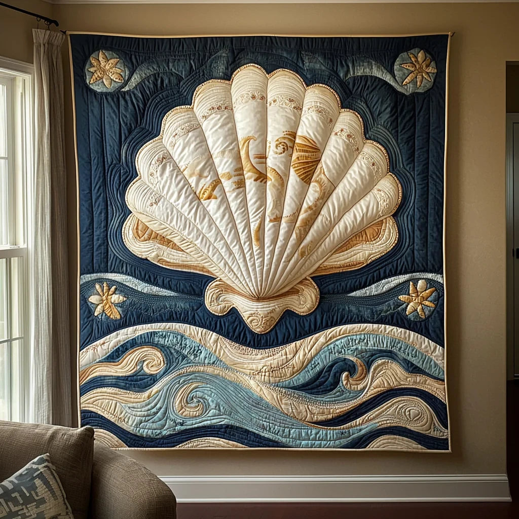 Ocean Seashell Quilt Blanket