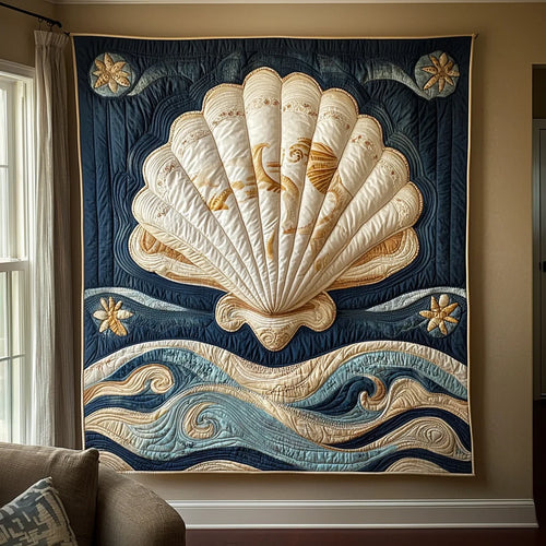 Ocean Seashell Quilt Blanket