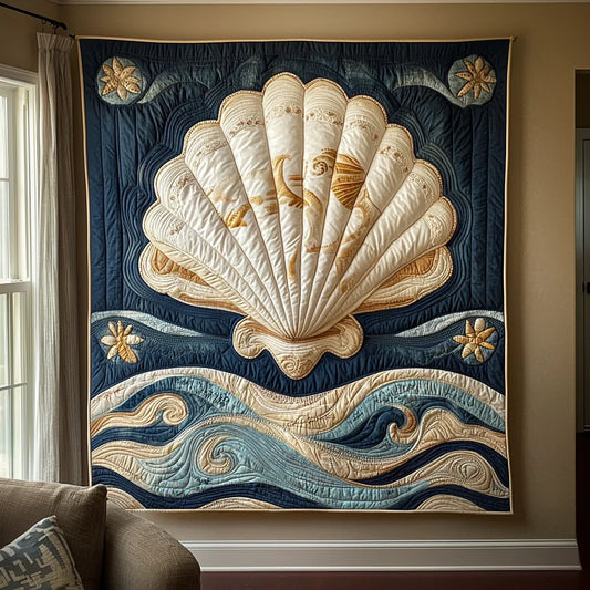 Ocean Seashell Quilt Blanket