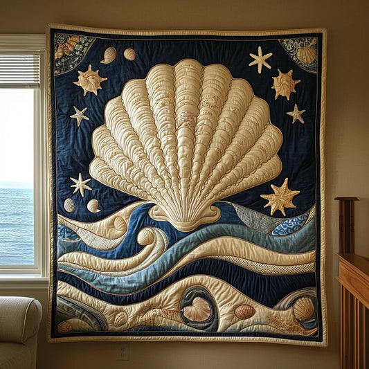 Ocean Seashell Quilt Blanket