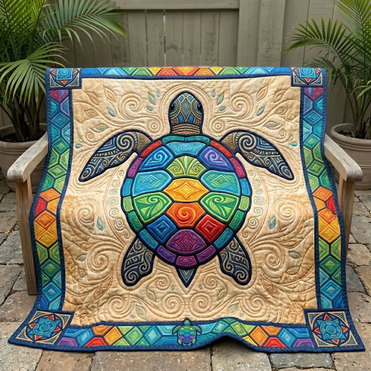 Ocean Spirit Turtle Quilt Blanket