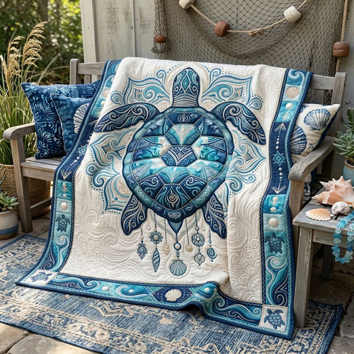 Ocean Spirit Turtle Quilt Blanket