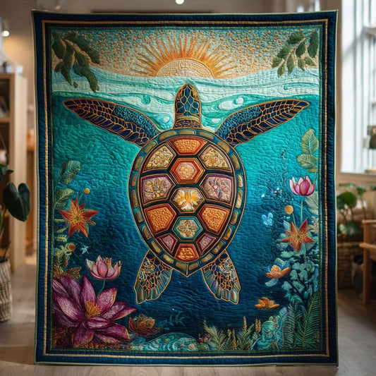 Ocean Turtle Quilt Blanket