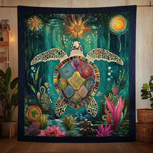 Ocean Turtle Spirit Quilt Blanket