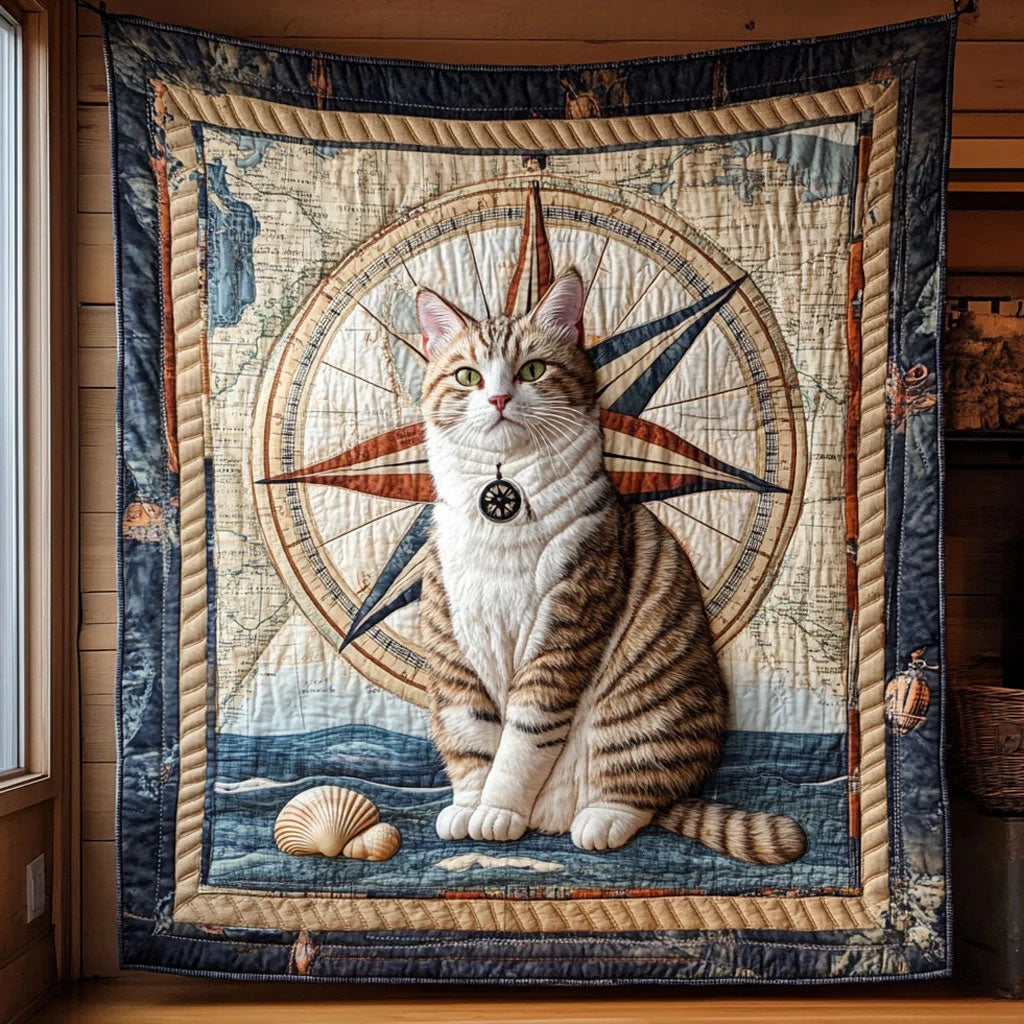 Ocean Voyager Kitty Quilt Blanket