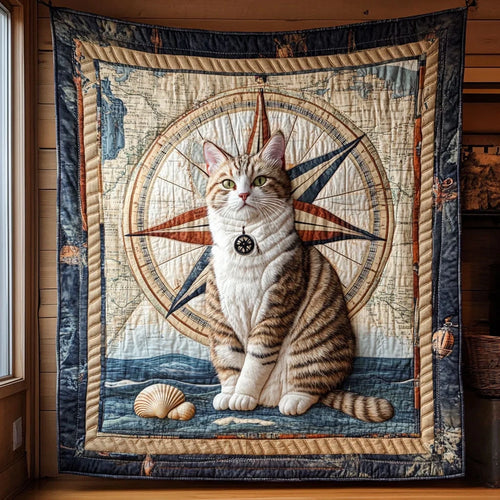 Ocean Voyager Kitty Quilt Blanket