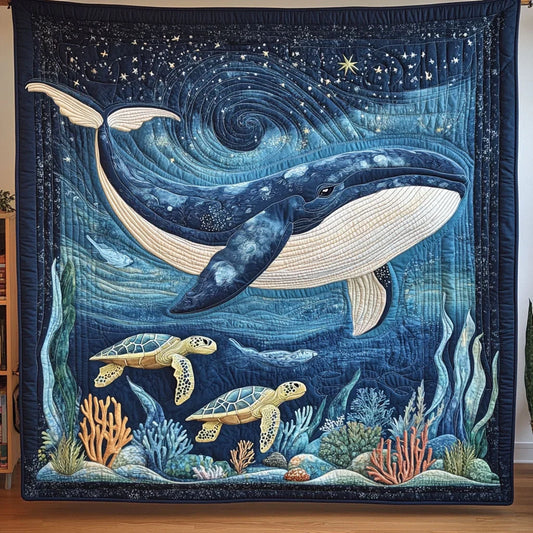 Ocean Whale Quilt Blanket