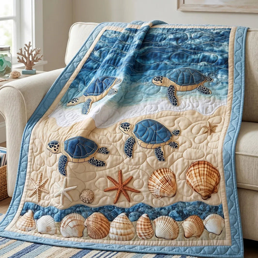 Oceanic Wanderer Quilt Blanket - Quilted Blanket by OtterMia