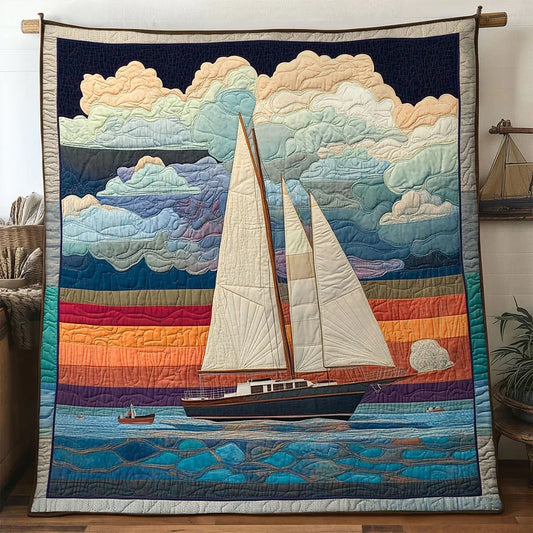 Oceanlight Sailboat Quilt Blanket