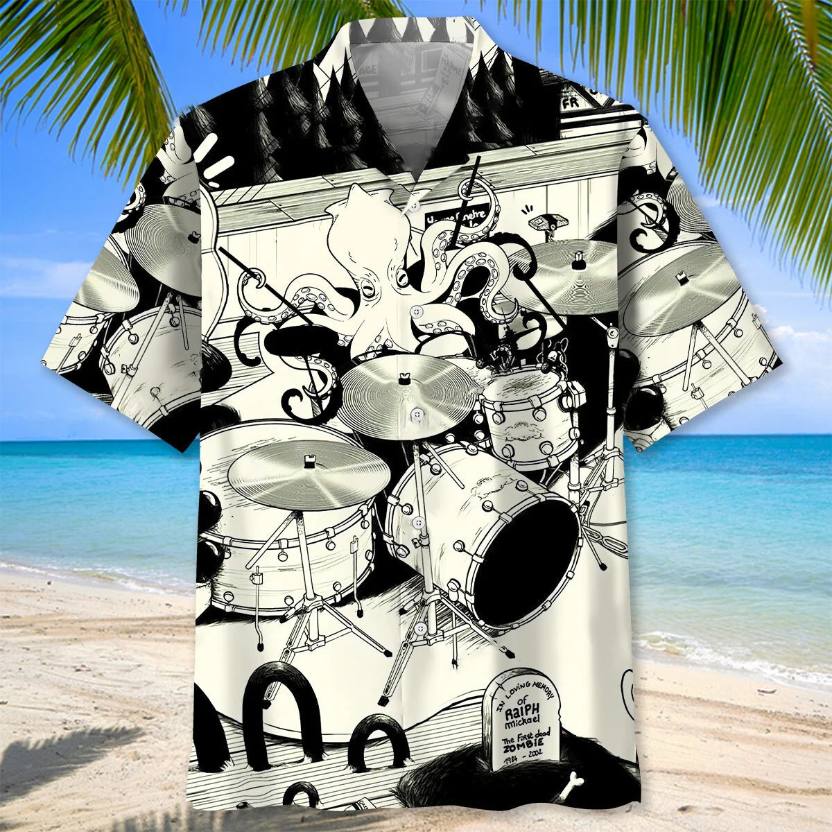 Octopus Drummer Drums Lover Hawaiian Shirt, custom shirt gift for men