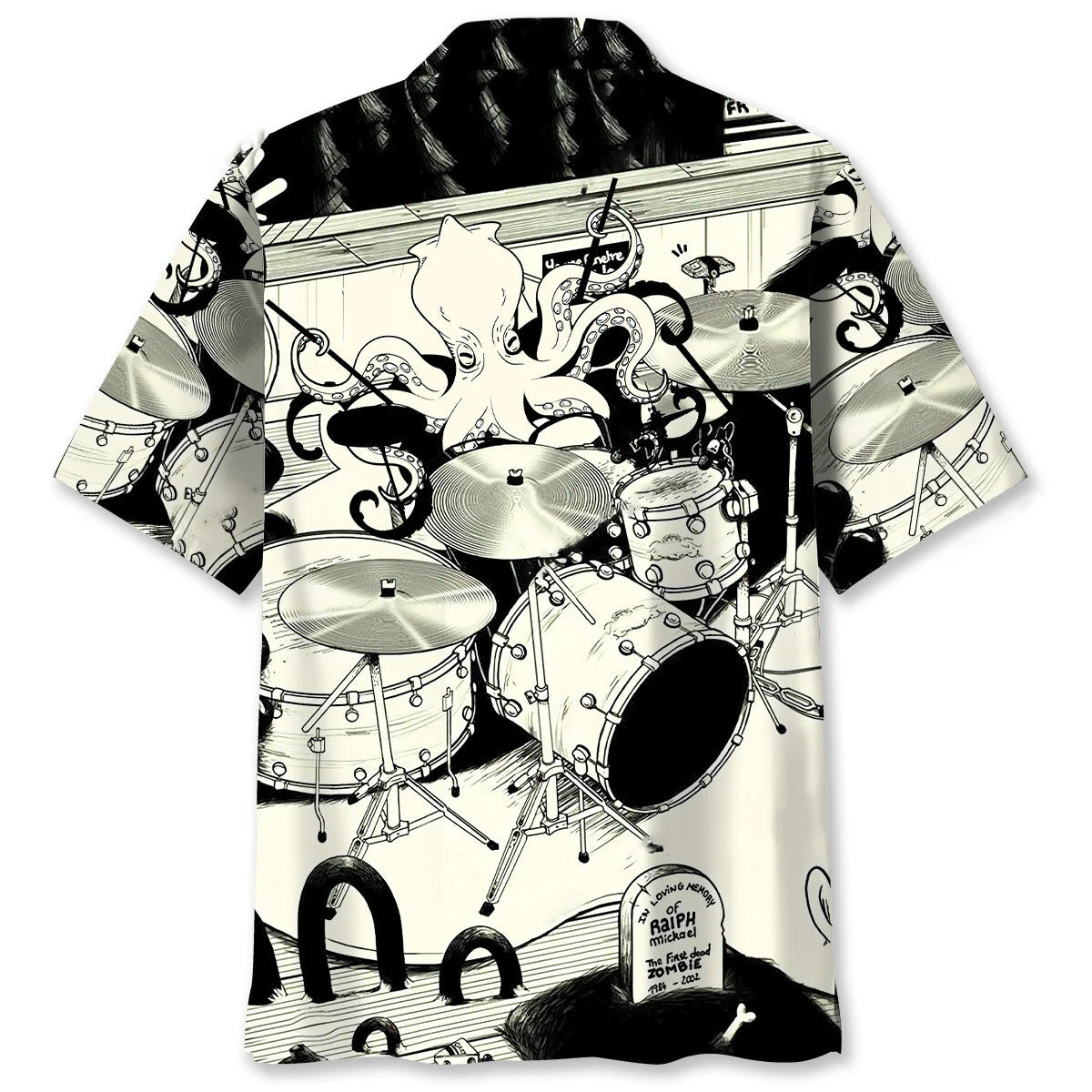 Octopus Drummer Drums Lover Hawaiian Shirt, custom shirt gift for men (view 2)