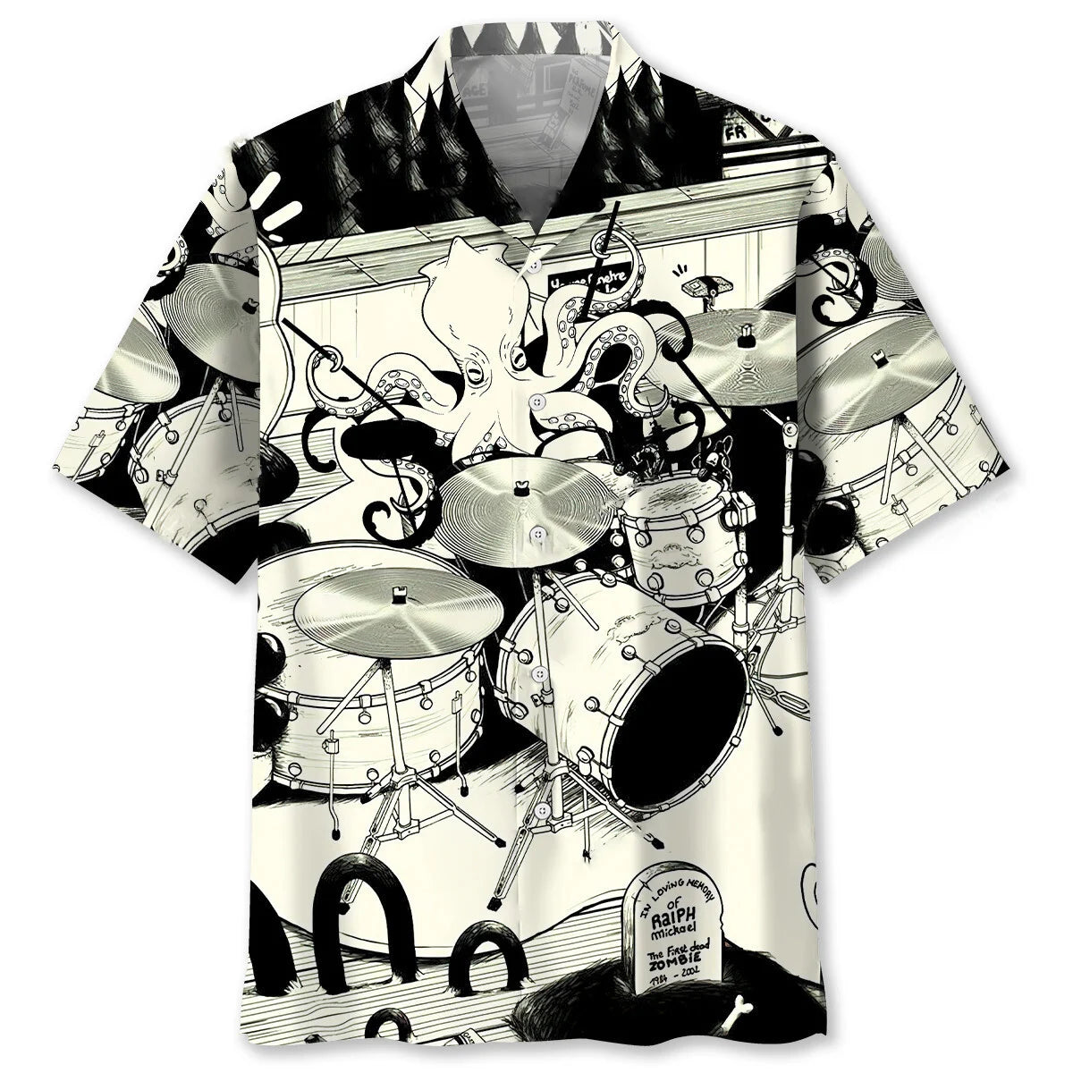 Octopus Drummer Drums Lover Hawaiian Shirt, custom shirt gift for men (view 4)
