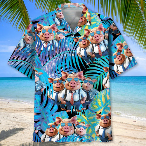 Officer Pigs Hawaiian Shirt Men, custom shirt gift for men