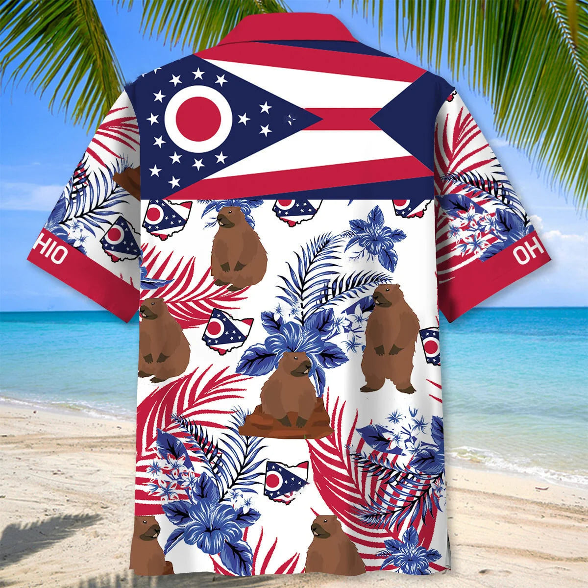 Ohio State Proud Hawaiian Shirt, custom shirt gift for men (view 3)