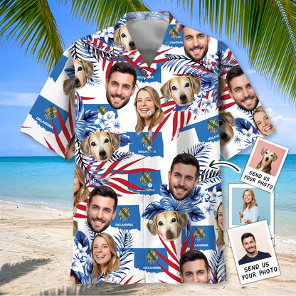 Oklahoma Family Custom Face Hawaiian Shirt, custom shirt gift for men (view 2)