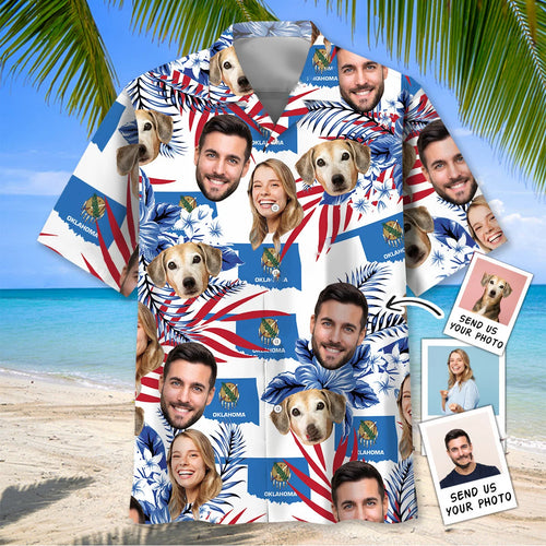 Oklahoma Family Custom Face Hawaiian Shirt, custom shirt gift for men (view 2)