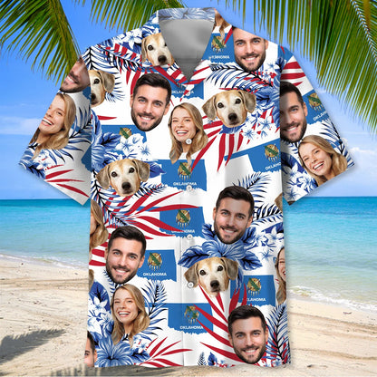 Oklahoma Family Custom Face Hawaiian Shirt, custom shirt gift for men (view 3)