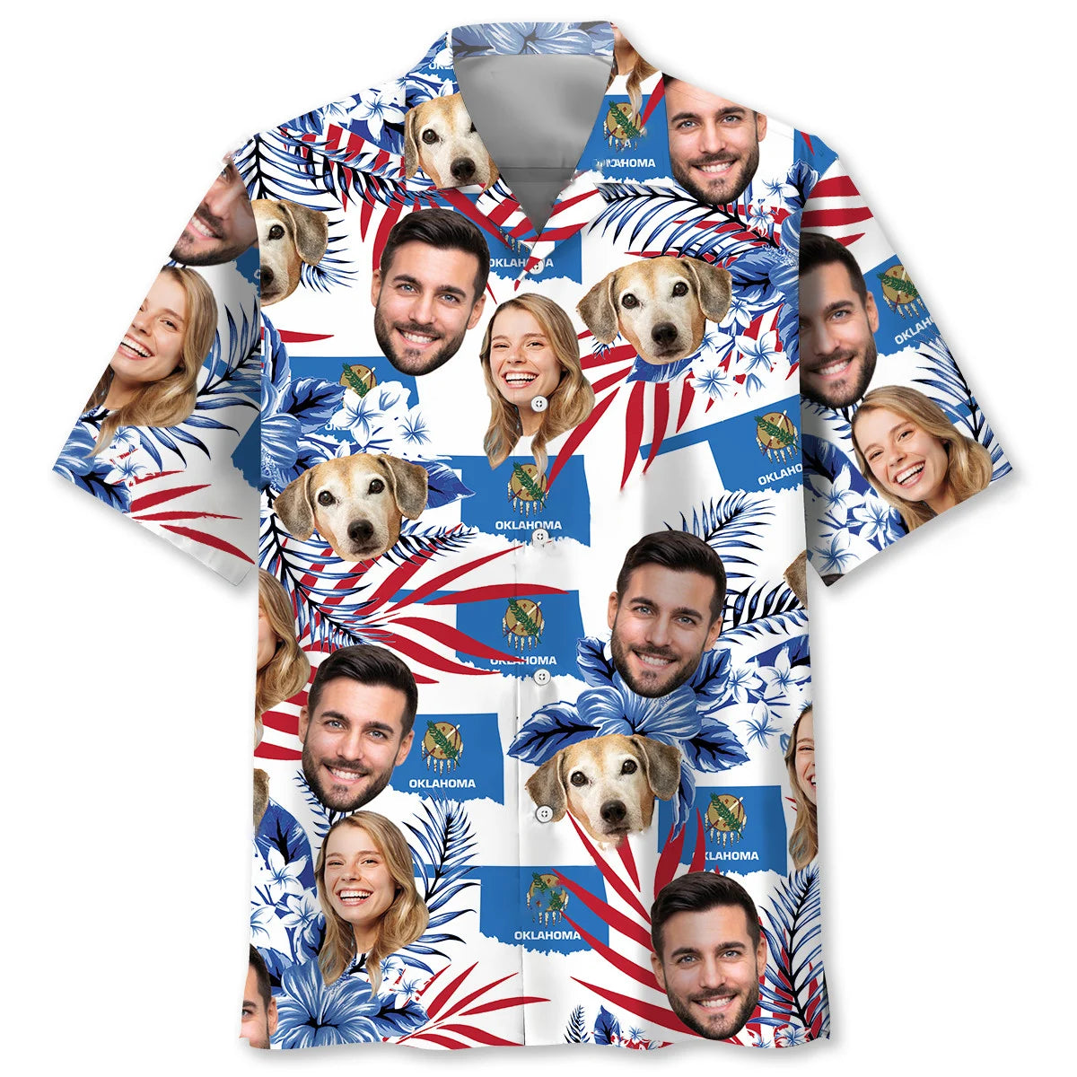Oklahoma Family Custom Face Hawaiian Shirt, custom shirt gift for men (view 4)