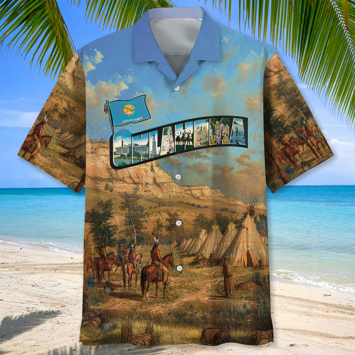 Oklahoma Native America Hawaiian Shirt, custom shirt gift for men (view 3)