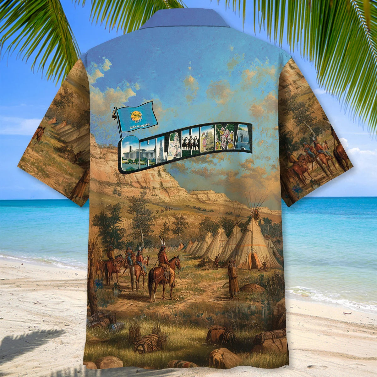 Oklahoma Native America Hawaiian Shirt, custom shirt gift for men (view 4)