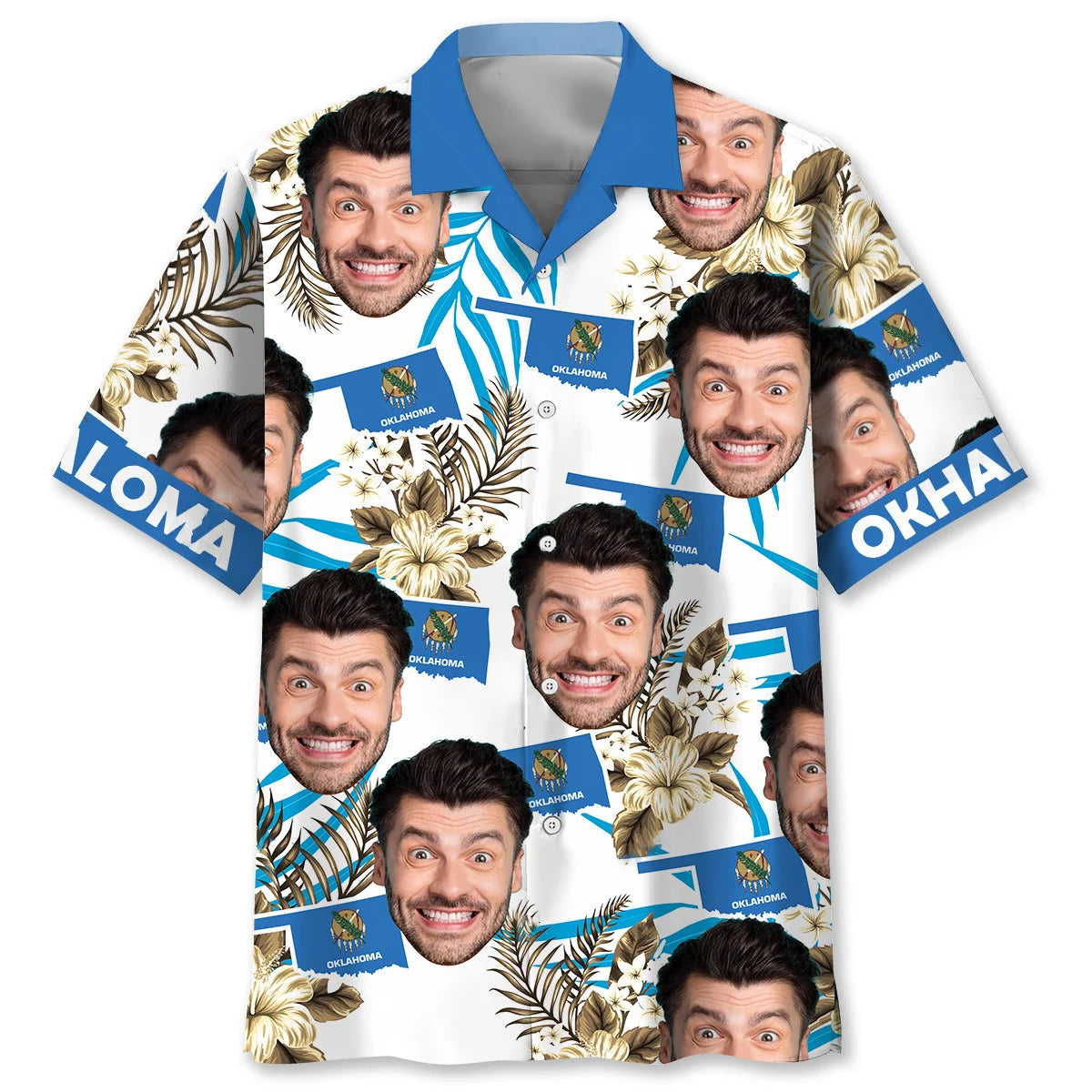 Oklahoma State Custom Face Hawaiian Shirt, custom shirt gift for men (view 2)