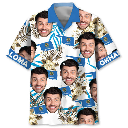 Oklahoma State Custom Face Hawaiian Shirt, custom shirt gift for men (view 2)