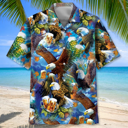 Oktoberfest Eagle Toasting with Beer Steins Hawaiian Shirt, custom shirt gift for men (view 2)