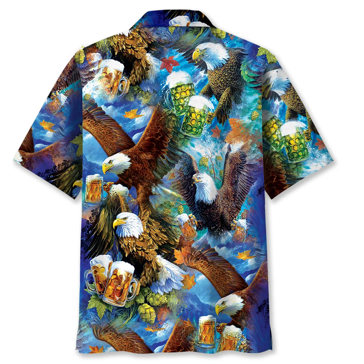 Oktoberfest Eagle Toasting with Beer Steins Hawaiian Shirt, custom shirt gift for men (view 3)