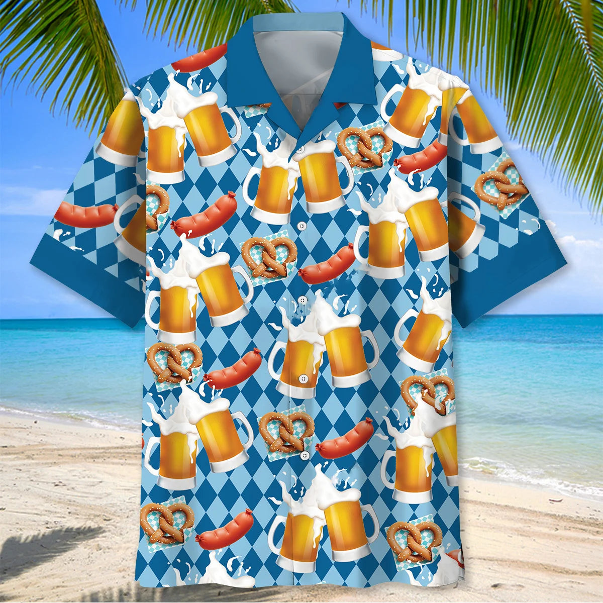 Oktoberfest Funny Drinking Beer Hawaiian Shirt, custom shirt gift for men (view 2)