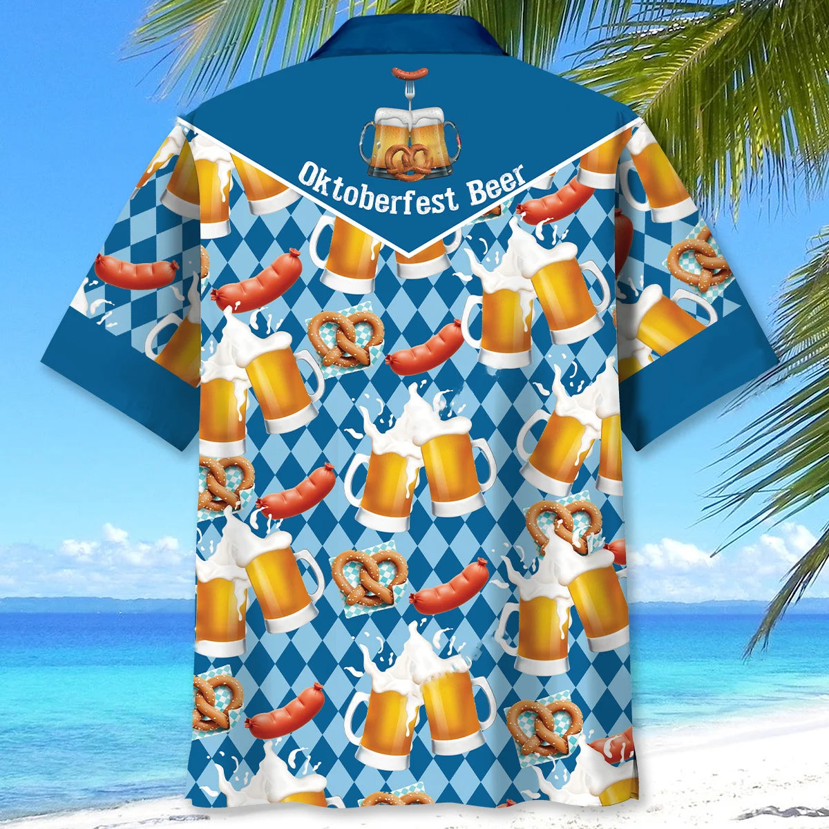 Oktoberfest Funny Drinking Beer Hawaiian Shirt, custom shirt gift for men (view 3)
