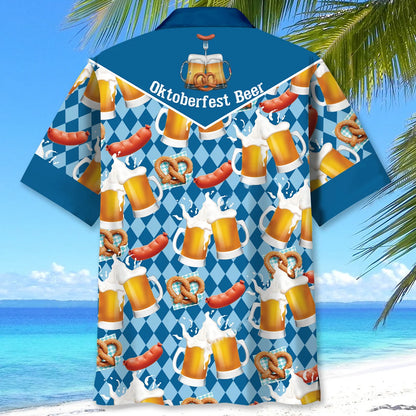 Oktoberfest Funny Drinking Beer Hawaiian Shirt, custom shirt gift for men (view 3)