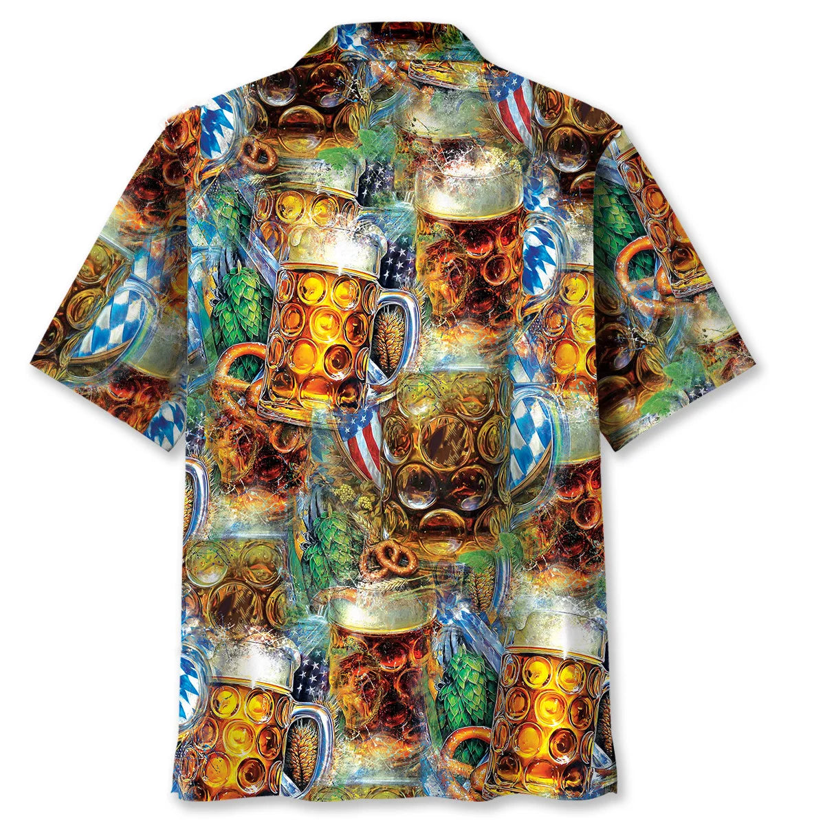 Oktoberfest Shield Emblem with Usa Vibe Hawaiian Shirt, patriotic gift for 4th of July (view 3)