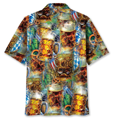 Oktoberfest Shield Emblem with Usa Vibe Hawaiian Shirt, patriotic gift for 4th of July (view 3)
