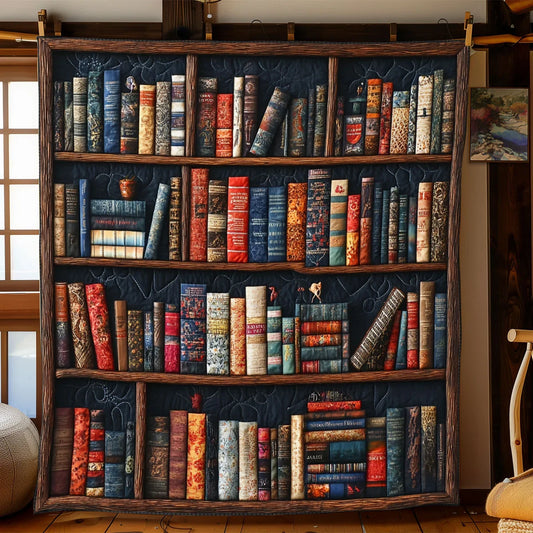 Old Bookself Quilt Blanket