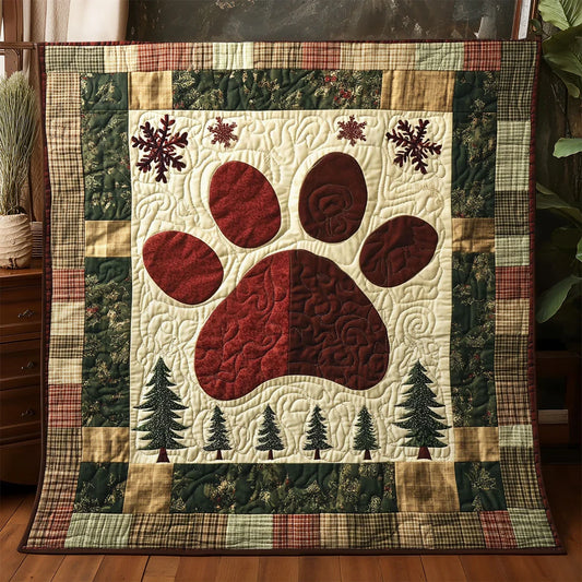 Old Day Paw Christmas Quilt Blanket