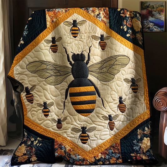 Old-Soul Honey Bee Quilt Blanket