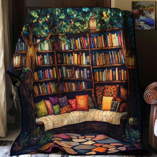 Old Style Library Quilt Blanket