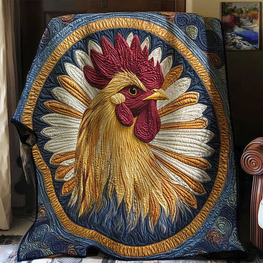 Old-World Chicken Quilt Blanket
