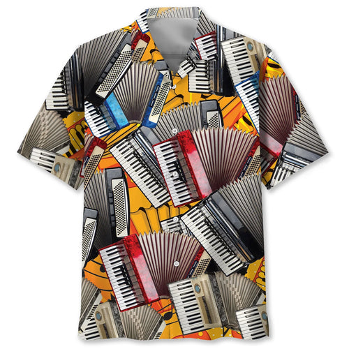Old Accordion Art Hawaiian Shirt, custom shirt gift for men