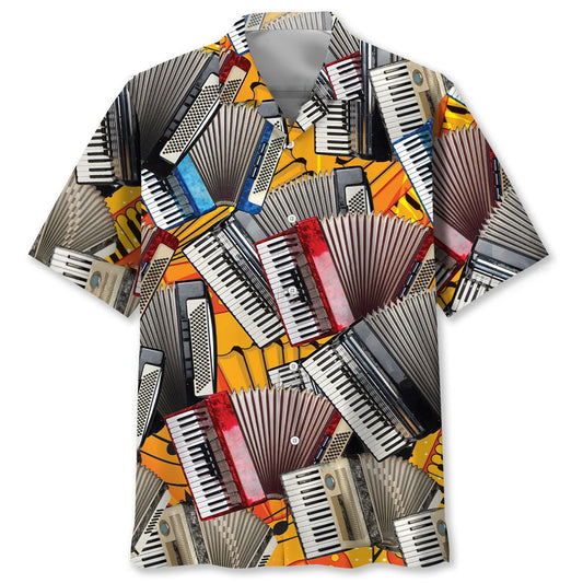 Old Accordion Art Hawaiian Shirt, custom shirt gift for men