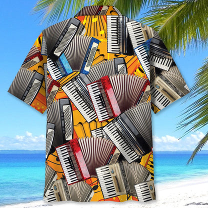Old Accordion Art Hawaiian Shirt, custom shirt gift for men (view 4)