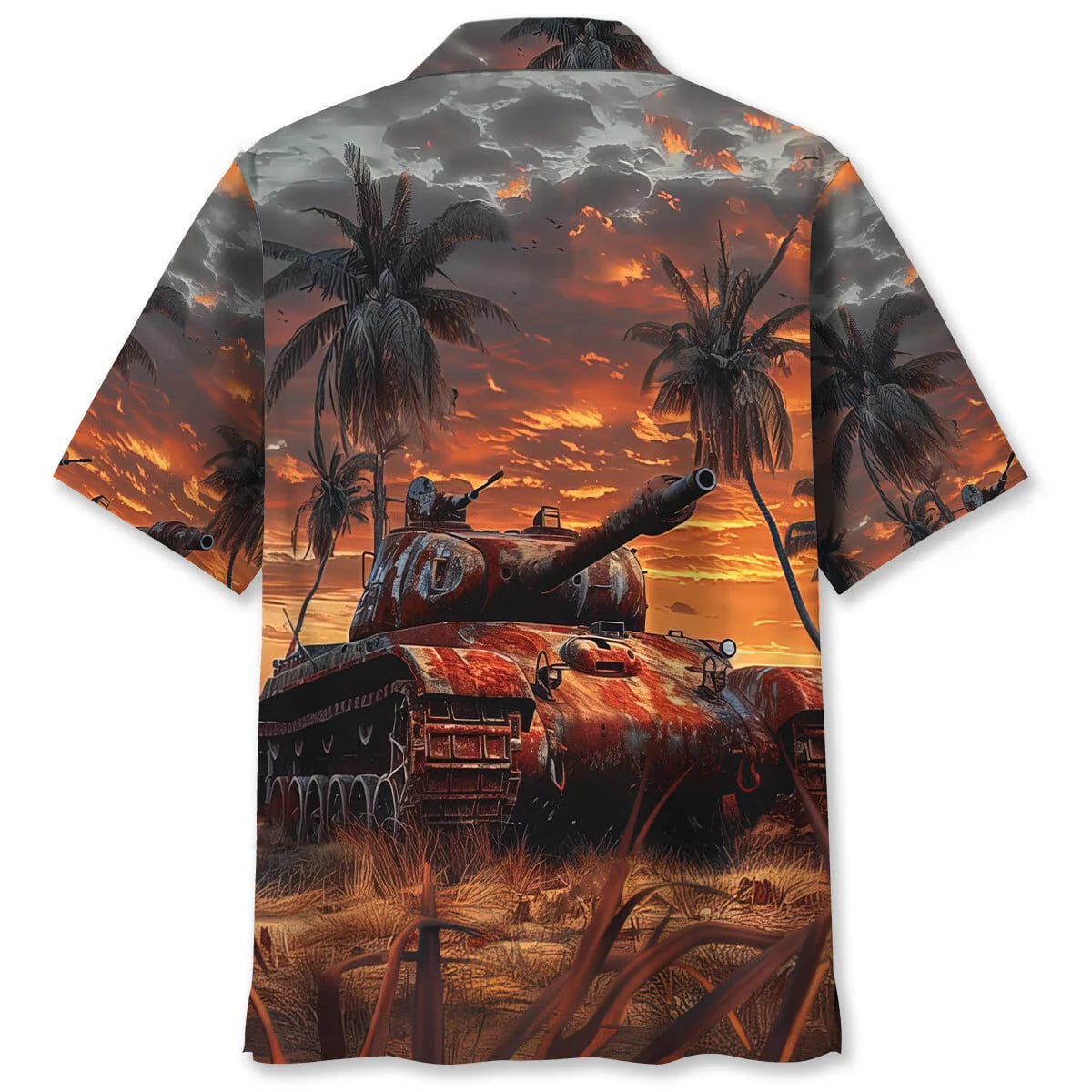 Old Soldier Tank Hawaiian Shirt, custom shirt gift for men (view 2)