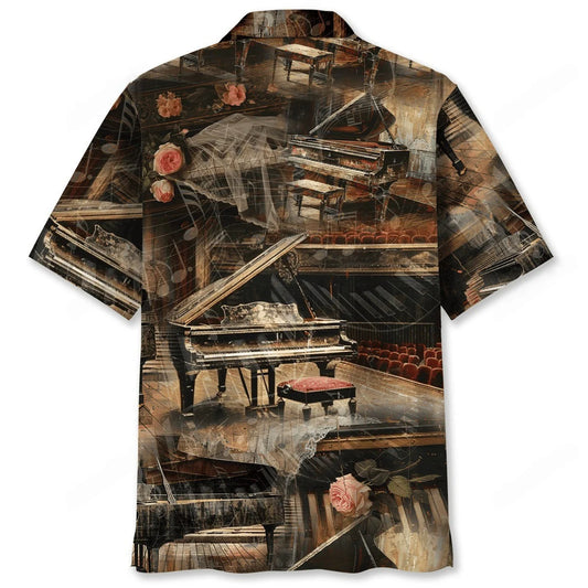 Old Vintage Piano Hawaiian Shirt, custom shirt gift for men