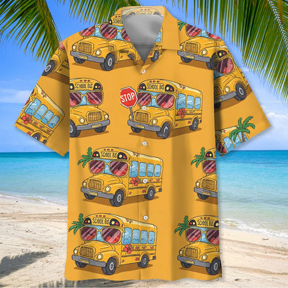 On a Vacation School Bus Hawaiian Shirt, custom shirt gift for men